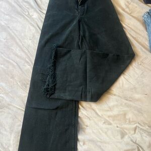 Zara Dark Frayed Hem Trousers
